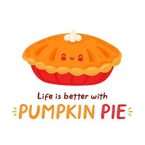 Premium Vector | Cute happy funny pumpkin pie. isolated on white ...