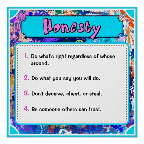 Character Traits Posters, Honesty - 2 of 6 Poster | Zazzle | Character ...