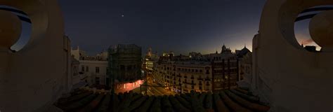 Night view of the Gran Via street in Madrid 360 Panorama | 360Cities