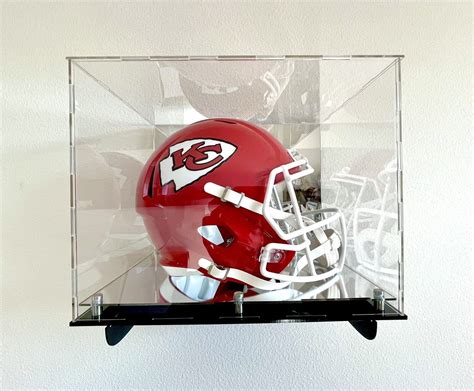 Full Size Football Helmet Display Case w/ Wall Mount, Back Mirror ...