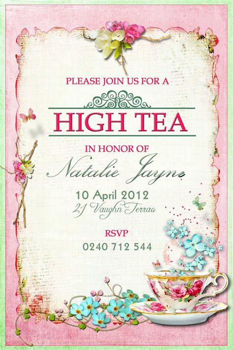 Victorian Tea Party Invitation Template • Business Template Ideas