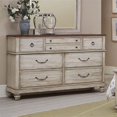 Arrendelle Dresser (Rustic White) Vaughan Bassett | Furniture Cart