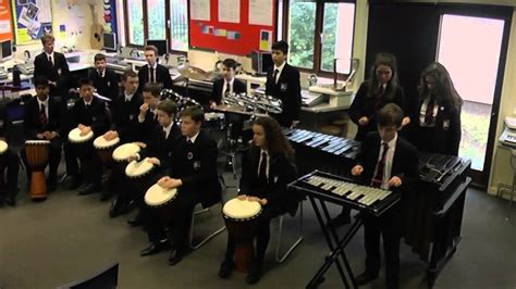 The Winston Churchill School- Percussion Ensemble Radioactive - YouTube