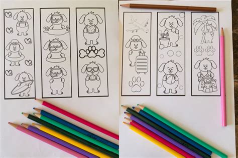 Free Printable Coloring Bookmarks for Dog Lovers