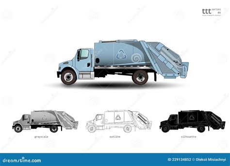 Insulated Blue Truck. Garbage Truck Stock Vector - Illustration of ...