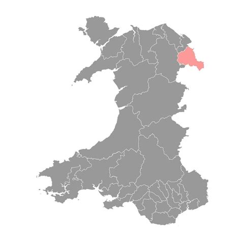 Wrexham Maelor map, district of Wales. Vector illustration. 25452080 ...