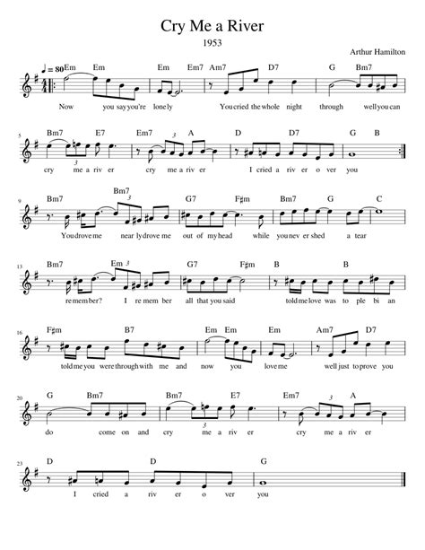 Cry Me a River Sheet music for Piano (Solo) | Musescore.com