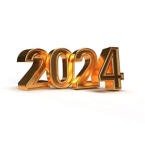 2024 Golden 3d Numbers Png Transparent Images Free Download Vector ...