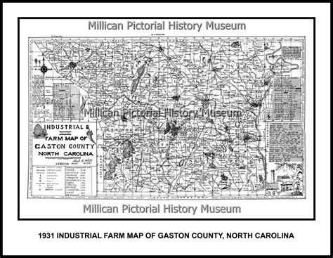 1931 Industrial Farm Map Of Gaston County, NC – Millican Pictorial ...