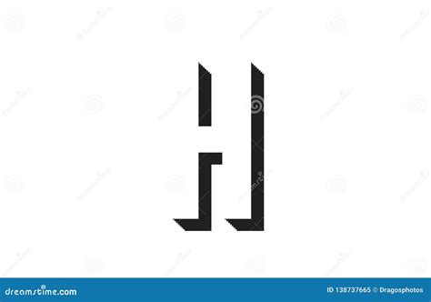 Black and White H Alphabet Letter Logo Icon Design Stock Vector ...