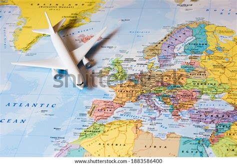 Map Europe Travelling By Plane Airplane Stock Photo 1883586400 ...