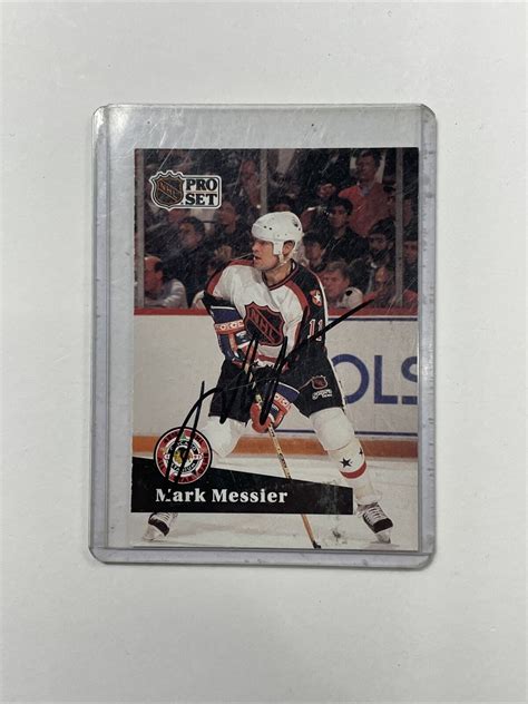 Mavin | Mark Messier Signed 1991-92 Pro Set All Star Card Edmonton Oilers