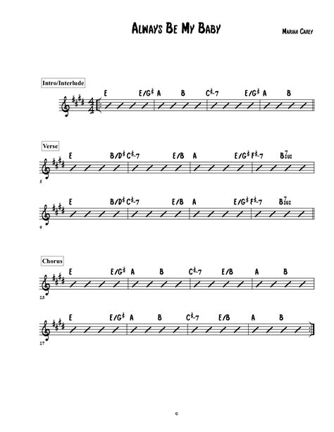 Mariah Carey - Always Be My Baby (Chords Lead Sheet)