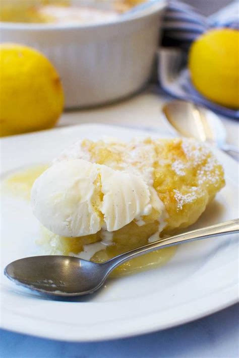 Easy magic lemon pudding (5 ingredients, no eggs) - Scrummy Lane