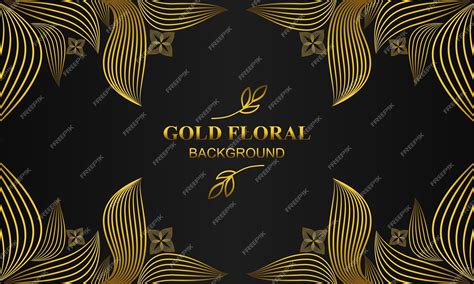 Premium Vector | Premium elegant gold floral background with floral and ...