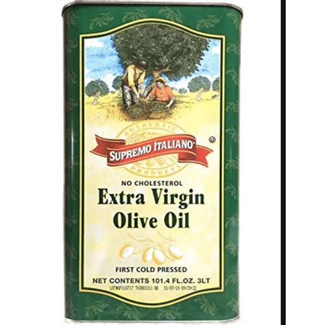 Extra Virgin Olive Oil Cold Pressed One Tin 3 Liters by Supremo ...