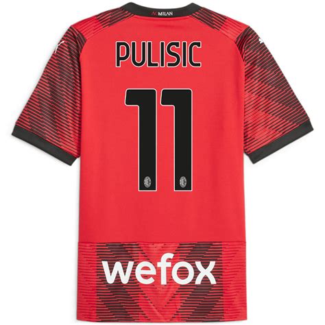 Puma AC Milan 2023-24 Men's Christian Pulisic Home Stadium Jersey ...