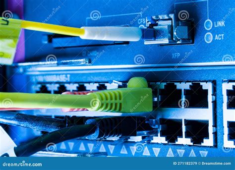 Ethernet Cables Connected To Switch Stock Image - Image of business ...