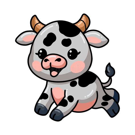 Cute Baby Cow Cartoon Jumping Stock Vector - Illustration of animal ...