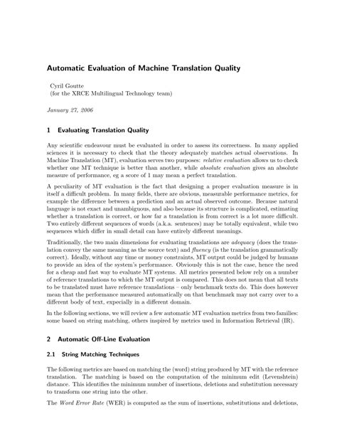 (PDF) Automatic Evaluation of Machine Translation Quality