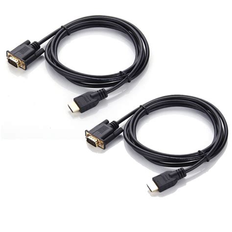 2M 5M HDMI MALE TO VGA CABLE LEAD LAPTOP NOTEBOOK PC PROJECTOR LCD ...