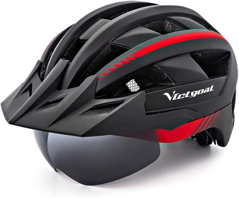 VICTGOAL Casque Velo Casque VTT avec Lunettes de Sécurité Magnétiques ...