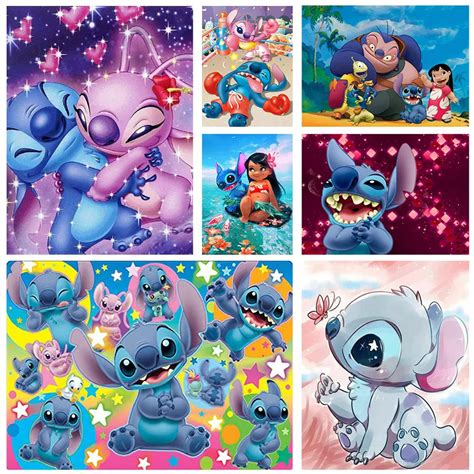 Disney-Anime-Wall-Art-Cartoon-Stitch-Angel-Pictures-on-Canvas-Painting ...