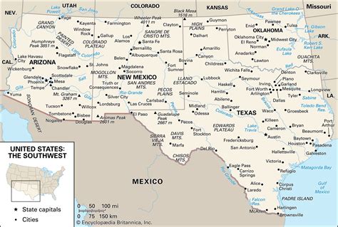 South West United States Map - Wilie Julianna