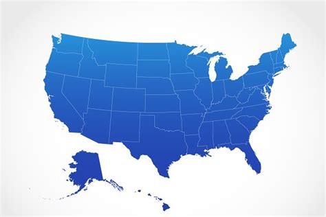 United States Map in Blue | Pre-Designed Illustrator Graphics ...