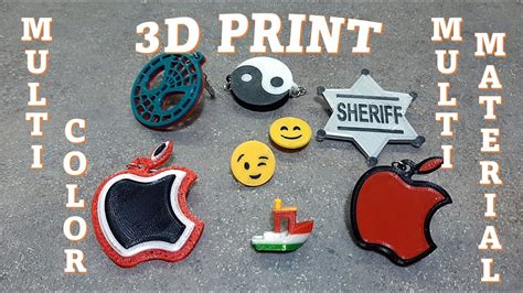 3d prints multi-material and multi-color . 4 + 1 methods - YouTube