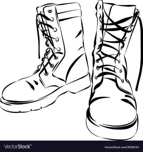 Set of drawings with boots isolated objects vector image on vectorstock ...