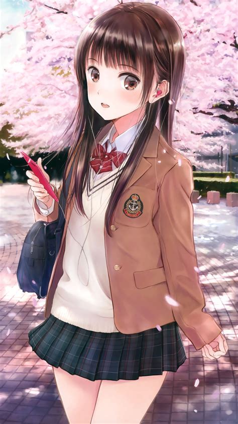 2160x3840 Anime Cute School Girl Sony Xperia X,XZ,Z5 Premium ,HD 4k ...