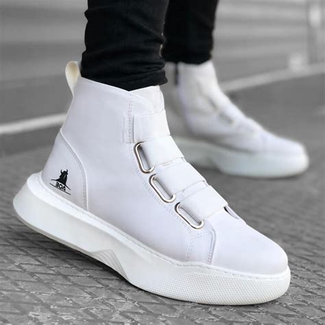 Mens High Top Sneakers - White - 0142