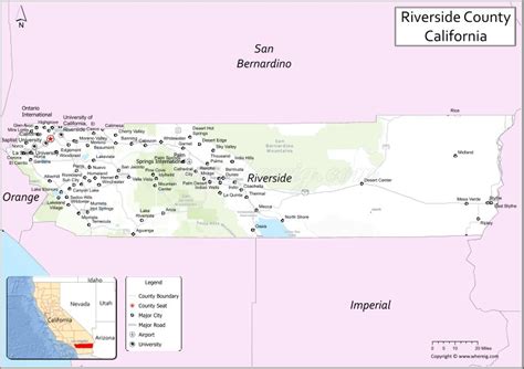 Riverside County Map, California, USA | Towns and Cities in Riverside ...