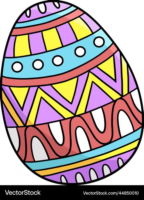 Easter egg cartoon colored clipart Royalty Free Vector Image