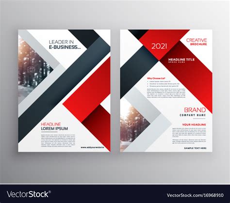 Abstract red black geometric brochure design Vector Image