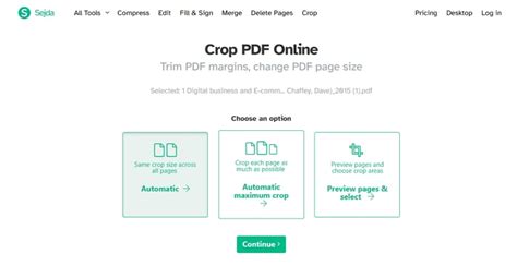 Guía completa de Sejda PDF Crop Tool