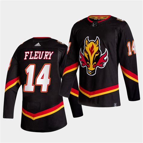 Calgary Flames Theoren Fleury 2021 Reverse Retro Black Special Edition ...