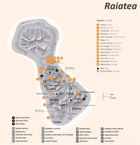 Raiatea Tourist Map - Ontheworldmap.com