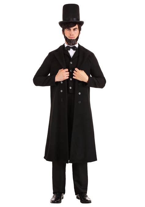 Abe Lincoln Abraham President Black Suit Fancy Dress Up Halloween Adult ...