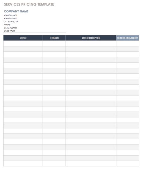 Free Price List Templates | Smartsheet