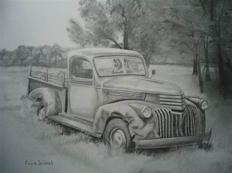 hyperrealistic car drawings in pencil - Google Search | Old truck ...