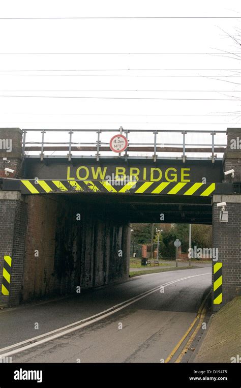 low bridge bridges sign signs road rail height restriction uk Stock ...