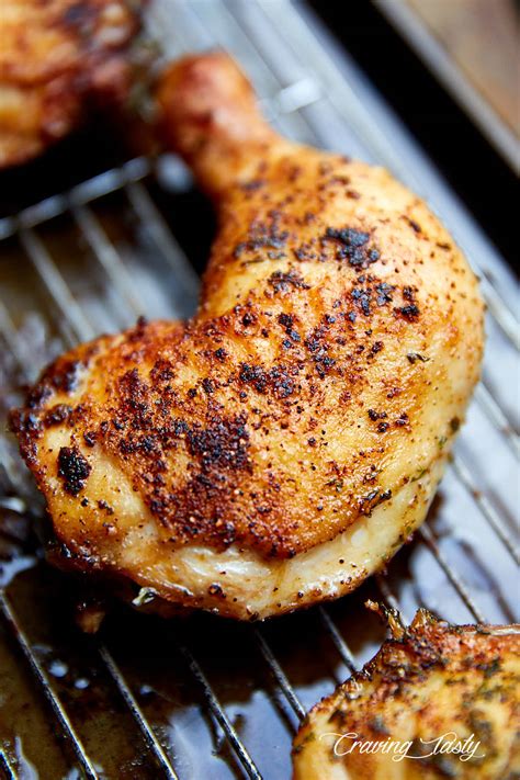 Crispy Oven Roasted Chicken Leg Quarters - Craving Tasty