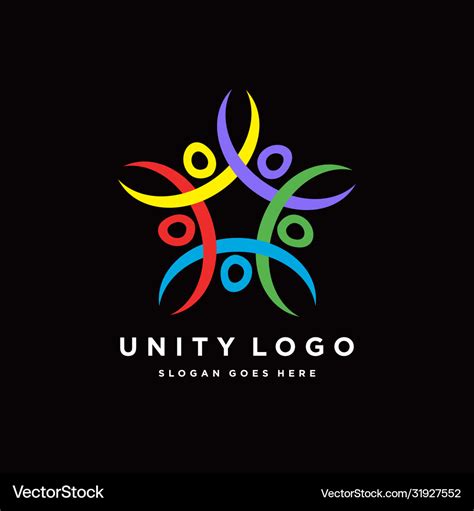 Unity logo design modern template Royalty Free Vector Image