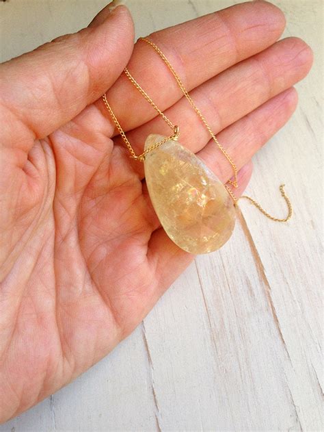 Lemon Quartz Teardrop Necklace – Robin Woodard Jewelry