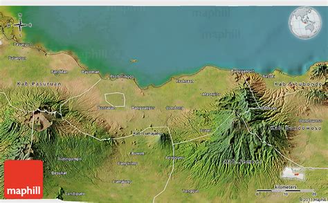 Satellite 3D Map of Kab. Probolinggo