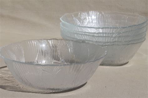 Arcoroc clear glass salad set bowls, crocus floral Canterbury Spring ...