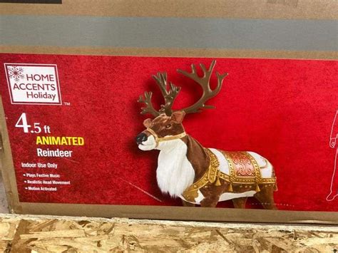 Home Accents Holiday 4 ft Animated Reindeer Christmas Animatronic ...