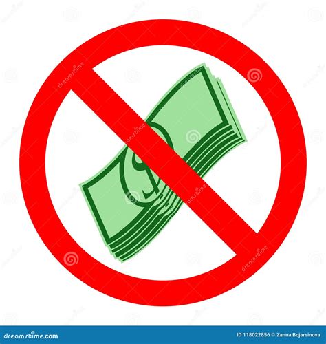 No Cash Sign Vector Illustration. Stock Vector - Illustration of dollar ...